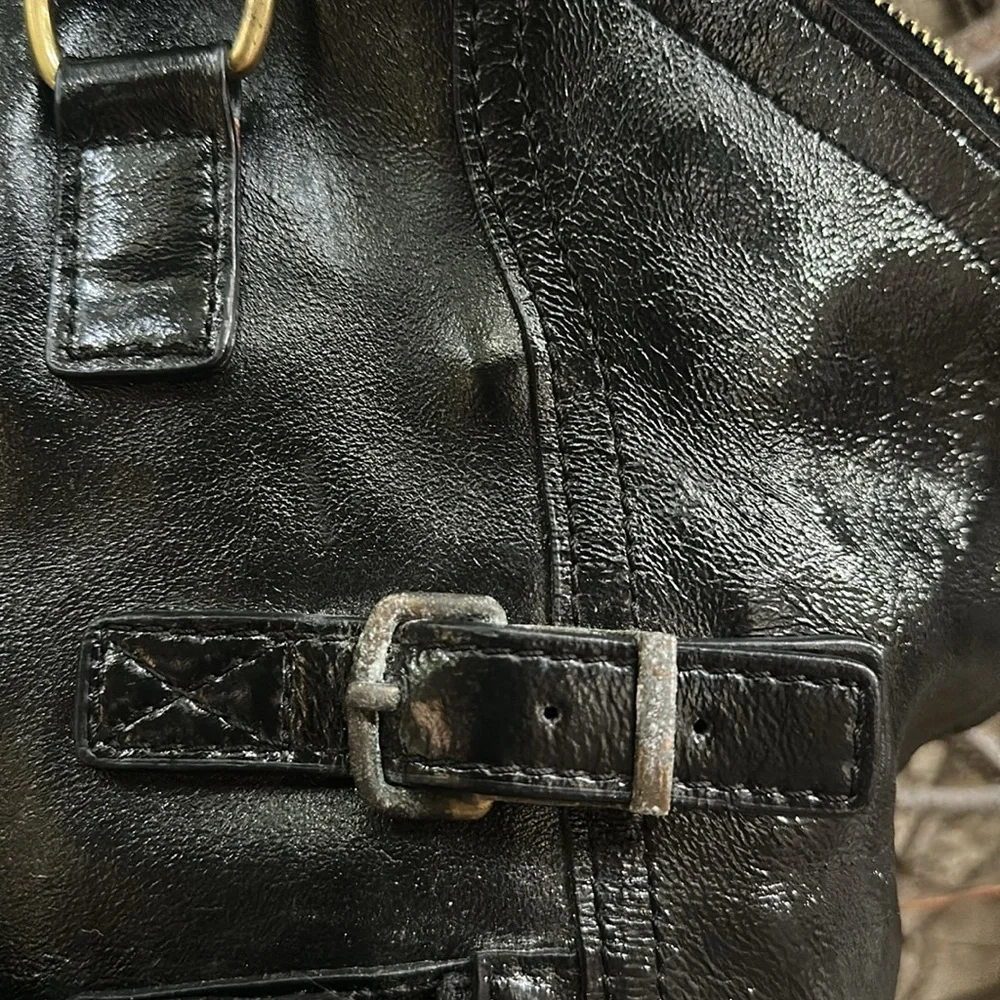 YveSaintLaurent Brown Pattern Leather Downtown Bag - Picture 3 of 14